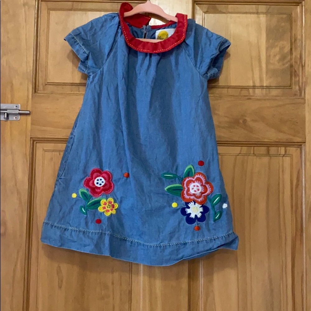 Mini Boden Girls' Denim Dress 2-3T